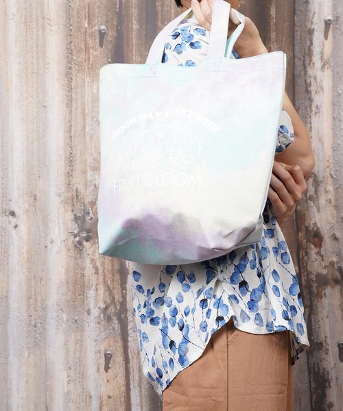 FRUIT OF THE LOOM(フルーツオブザルーム)の「FRUIT OF THE LOOM UNEVEN DYE TOTE(GL)(トートバッグ・レディース・オレンジ/グリーン/ブルー・FREE)」の11枚目の写真