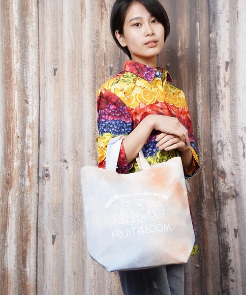 FRUIT OF THE LOOM(フルーツオブザルーム)の「FRUIT OF THE LOOM UNEVEN DYE TOTE(GL)(トートバッグ・レディース・オレンジ/グリーン/ブルー・FREE)」の4枚目の写真