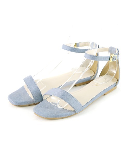 minky me!（ミンキーミー）の「スクエアトゥネックベルトフラットサンダル（サンダル・レディース・E/ブラック×グリーン/シルバー×スモーキークォーツ/スモークグレー/ブラック系その他2/D/パイソン/ブラック系その他3/ペールイエロー/ピンク系その他3/ライトパープル/ブルー系その他3・M/LL/S/L/XL/SS）」の6枚目の写真