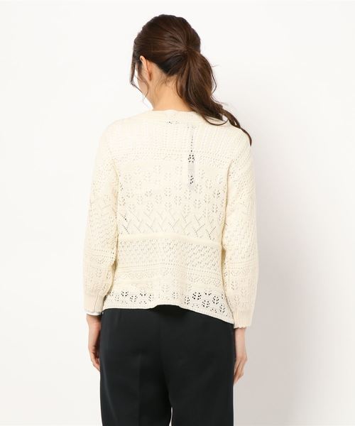 one way（ワンウェイ）の「透かし編みドロストカーデ（カーディガン/ボレロ・レディース・ブラック/ホワイト/ベージュ/ライトピンク・FREE）」の13枚目の写真