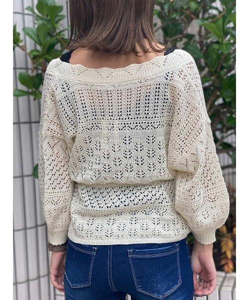 one way（ワンウェイ）の「透かし編みドロストカーデ（カーディガン/ボレロ・レディース・ブラック/ホワイト/ベージュ/ライトピンク・FREE）」の14枚目の写真