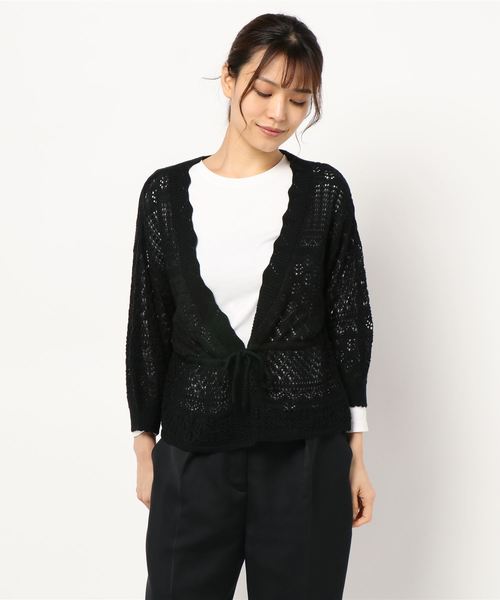 one way（ワンウェイ）の「透かし編みドロストカーデ（カーディガン/ボレロ・レディース・ブラック/ホワイト/ベージュ/ライトピンク・FREE）」の22枚目の写真