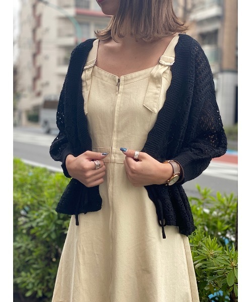 one way（ワンウェイ）の「透かし編みドロストカーデ（カーディガン/ボレロ・レディース・ブラック/ホワイト/ベージュ/ライトピンク・FREE）」の20枚目の写真