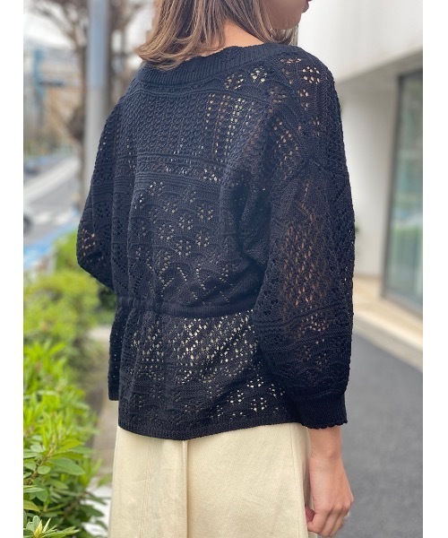 one way（ワンウェイ）の「透かし編みドロストカーデ（カーディガン/ボレロ・レディース・ブラック/ホワイト/ベージュ/ライトピンク・FREE）」の19枚目の写真