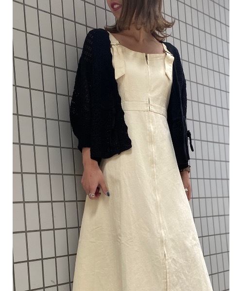 one way（ワンウェイ）の「透かし編みドロストカーデ（カーディガン/ボレロ・レディース・ブラック/ホワイト/ベージュ/ライトピンク・FREE）」の18枚目の写真