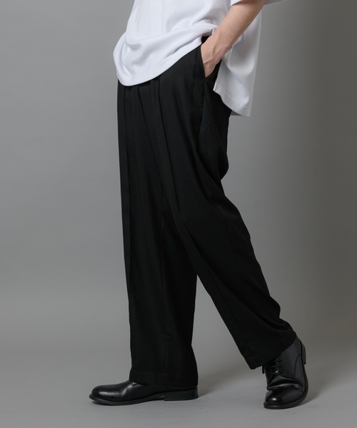 セール】Tapered Wide Pants/テーパードワイドパンツ-セットアップ対応 