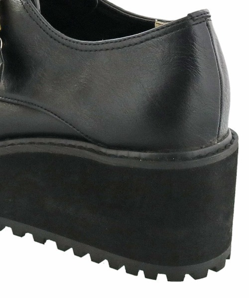 byあしながおじさん（バイアシナガオジサン）の「〈ｂｙあしながおじさん〉モンクストラップ厚底シューズ（ローファー・レディース・ブラック/レオパード/ブラウン・S/M/L/LL）」の9枚目の写真