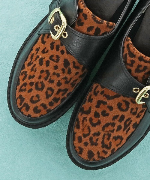 byあしながおじさん（バイアシナガオジサン）の「〈ｂｙあしながおじさん〉モンクストラップ厚底シューズ（ローファー・レディース・ブラック/レオパード/ブラウン・S/M/L/LL）」の16枚目の写真