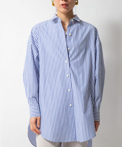 NOLLEY’S(ノーリーズ)の「ボリュームロングシャツ(シャツ/ブラウス・レディース・ホワイト/サックスブルー/ホワイト系その他5/ブルー系その他3・FREE)」の4枚目の写真