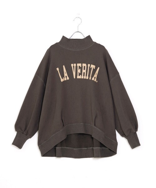 Bab（バブ）の「【WEB限定】カレッジロゴスウェットビッグシルエットプルオーバー（スウェット・レディース・ブラック/チャコールグレー/モカ/グリーン・FREE）」の12枚目の写真