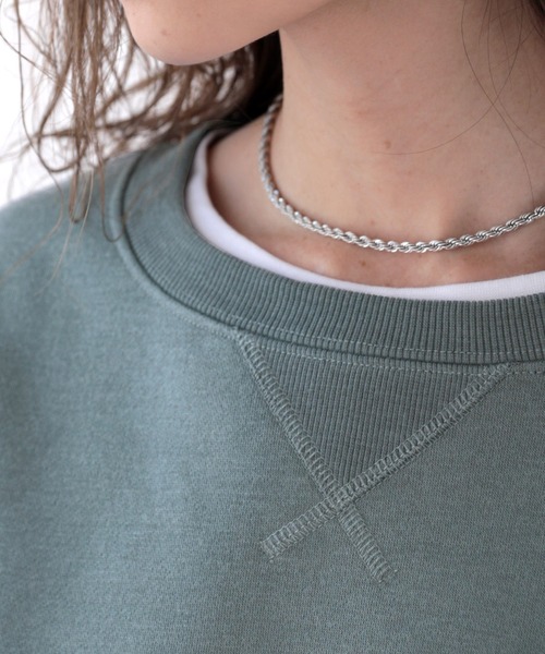 Java（ジャバ）の「《JaVaジャバ コラボ》ボリューム袖 冬も使える 裏起毛 ビッグシルエット オーバーサイズ トレーナー(長袖)（スウェット・レディース・ブラック/ベージュ/モスグリーン/モカ/ライトカーキ/グレイッシュブルー/ライトグレー/ライトベージュ/ネイビー/パープル・MEDIUM/LARGE/X-LARGE/SMALL）」の20枚目の写真