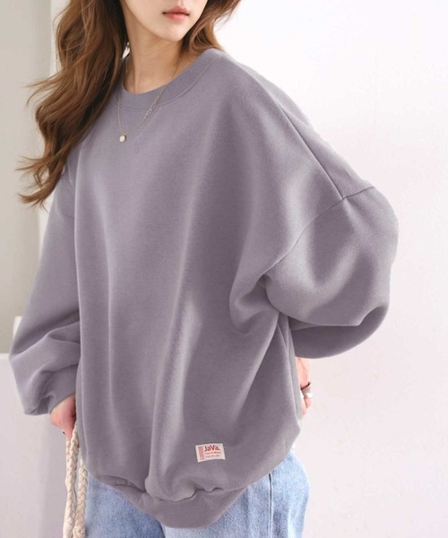 セール】《JaVaジャバ コラボ》ボリューム袖 冬も使える 裏起毛 ビッグ
