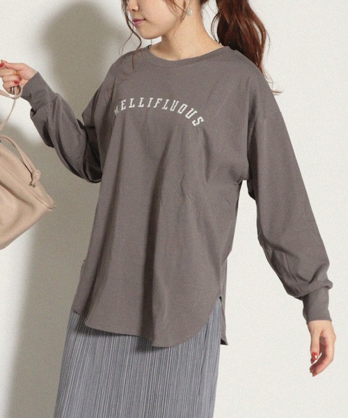 Cheek(チーク)の「MELLIFLUOUSプリントBIGロングTシャツ(Tシャツ/カットソー・レディース・アイボリー/オフホワイト/チャコールグレー・MEDIUM)」の14枚目の写真