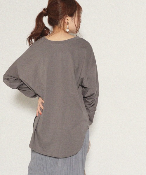 Cheek(チーク)の「MELLIFLUOUSプリントBIGロングTシャツ(Tシャツ/カットソー・レディース・アイボリー/オフホワイト/チャコールグレー・MEDIUM)」の6枚目の写真