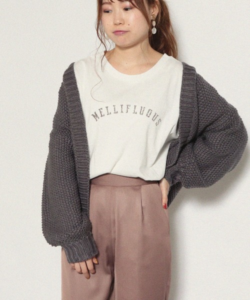 Cheek(チーク)の「MELLIFLUOUSプリントBIGロングTシャツ(Tシャツ/カットソー・レディース・アイボリー/オフホワイト/チャコールグレー・MEDIUM)」の12枚目の写真