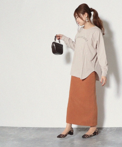 Cheek(チーク)の「MELLIFLUOUSプリントBIGロングTシャツ(Tシャツ/カットソー・レディース・アイボリー/オフホワイト/チャコールグレー・MEDIUM)」の21枚目の写真