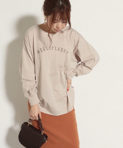 Cheek(チーク)の「MELLIFLUOUSプリントBIGロングTシャツ(Tシャツ/カットソー・レディース・アイボリー/オフホワイト/チャコールグレー・MEDIUM)」の5枚目の写真