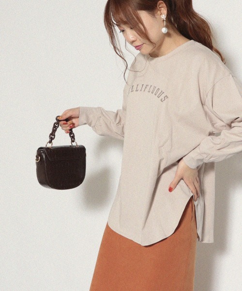 Cheek(チーク)の「MELLIFLUOUSプリントBIGロングTシャツ(Tシャツ/カットソー・レディース・アイボリー/オフホワイト/チャコールグレー・MEDIUM)」の13枚目の写真