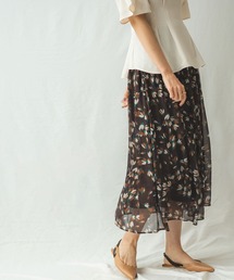 NARACAMICIE | 《セットアップ対応》シフォンフラワープリントスカート(スカート)