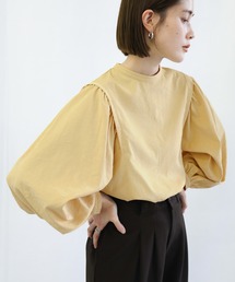 ノーカラ―ボリューム切替ブラウス