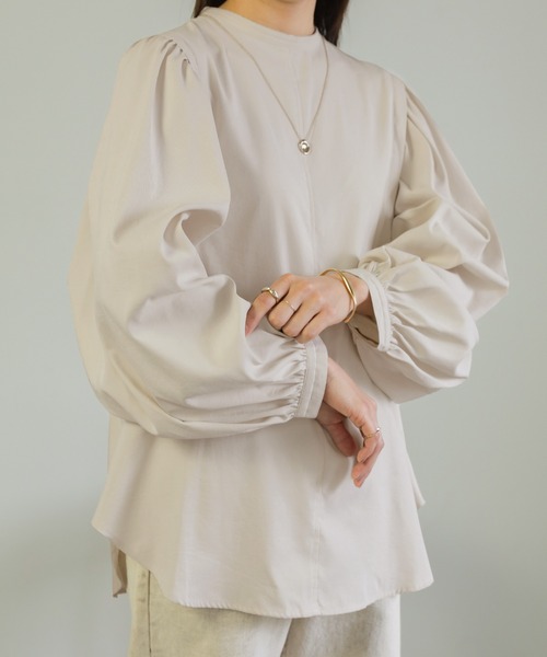 select MOCA(セレクトモカ)の「ノーカラ―ボリューム切替ブラウス(シャツ/ブラウス・レディース・ブラック/オフホワイト/ライトパープル/カーキ/ライトベージュ・FREE)」の10枚目の写真