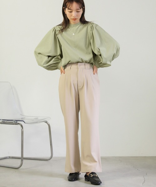 select MOCA(セレクトモカ)の「ノーカラ―ボリューム切替ブラウス(シャツ/ブラウス・レディース・ブラック/オフホワイト/ライトパープル/カーキ/ライトベージュ・FREE)」の14枚目の写真