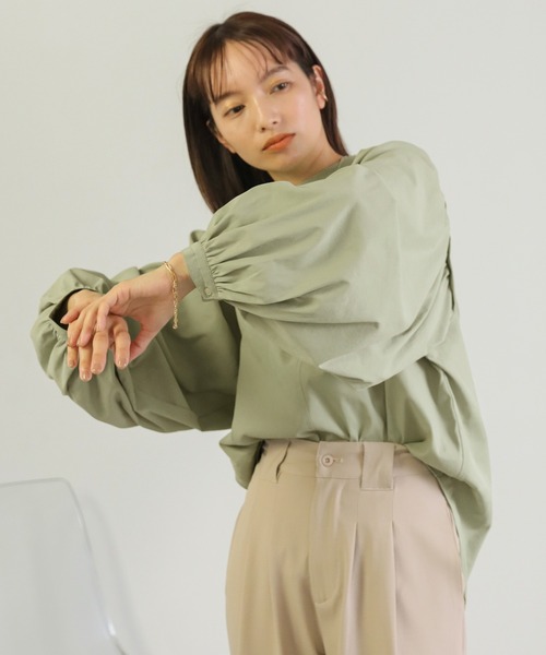 select MOCA(セレクトモカ)の「ノーカラ―ボリューム切替ブラウス(シャツ/ブラウス・レディース・ブラック/オフホワイト/ライトパープル/カーキ/ライトベージュ・FREE)」の18枚目の写真