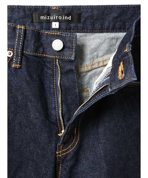 mizuiroind(ミズイロインド)の「mizuiro ind 4/5分丈デニム(デニムパンツ・レディース・ワンウォッシュ/ネイビー/ライトブルー・3/1/2/0)」の10枚目の写真
