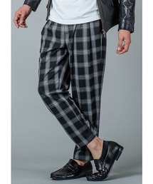 REGIEVO シックなチェックパンツ　ツータックストレッチ