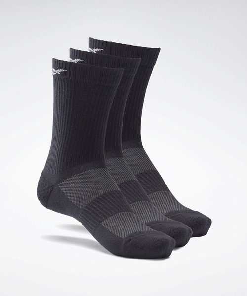 Reebok（リーボック）の「アクティブ ファウンデーション ミッドクルー ソックス 3足組 / Active Foundation Mid-Crew Socks 3 Pairs（ソックス/靴下・メンズ・ホワイト/ブラック・MEDIUM/X-LARGE/LARGE/SMALL）」の2枚目の写真