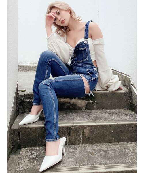 GYDA(ジェイダ)の「リブベアビスチェ(チューブトップ・レディース・ブラック/オフホワイト・FREE)」の9枚目の写真