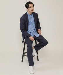 KASHIYAMA | TECH-POLYESTER ストレッチノータックスリムテーパードパンツ(チノパンツ)