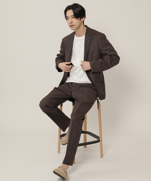 KASHIYAMA（カシヤマ）の「TECH-POLYESTER ストレッチノータックスリムテーパードパンツ（チノパンツ・メンズ・ブラック/ネイビー/ブラウン/グレー・マルチサイズ）」の4枚目の写真