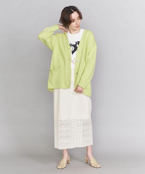 BEAUTY&YOUTH UNITED ARROWS（ビューティーアンドユースユナイテッドアローズ）の「BY 5Gコットンアクリルオーバーニットカーディガン（カーディガン/ボレロ・レディース・ライム/ナチュラル・FREE）」の7枚目の写真