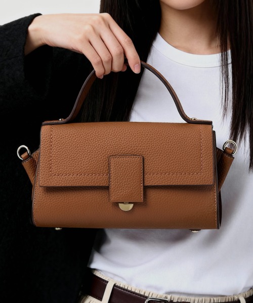 HALEINE（アレンヌ）の「[HALEINE]牛革レザーハンドバッグ（ハンドバッグ・レディース・ライトグレー/ブラック/チョコ/ピンクベージュ/レッド/ライトブラウン/アイボリー/グレー/キャメル・FREE）」の10枚目の写真