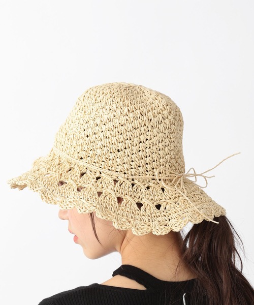 Heather(ヘザー)の「フリルペーパーハット 932609(ハット・レディース・ベージュ/アイボリー・ONE SIZE)」の8枚目の写真