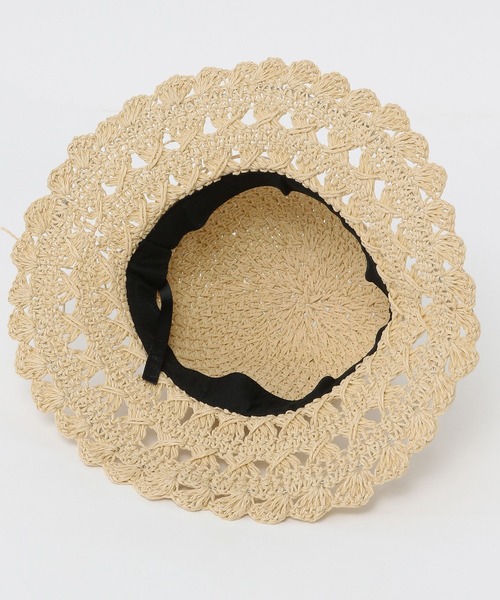 Heather(ヘザー)の「フリルペーパーハット 932609(ハット・レディース・ベージュ/アイボリー・ONE SIZE)」の4枚目の写真