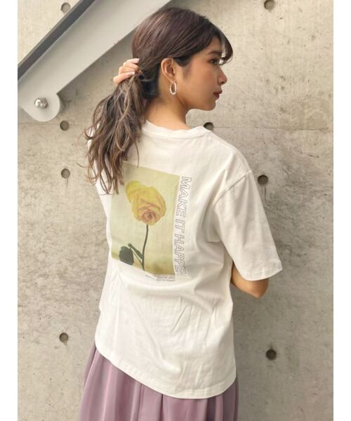 MURUA（ムルーア）の「ROSE Tシャツ（Tシャツ/カットソー・レディース・ホワイト/グレー・FREE）」の2枚目の写真