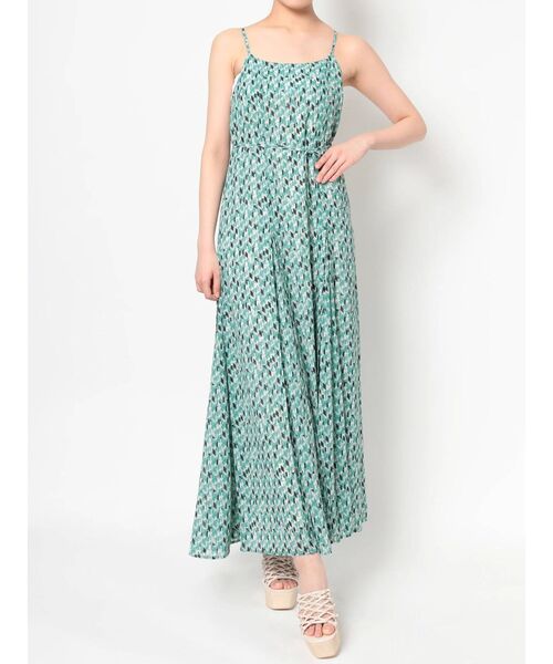 MERCURYDUO（マーキュリーデュオ）の「ジオメトリックロングキャミワンピース（ワンピース・レディース・グリーン/オレンジ・FREE）」の12枚目の写真