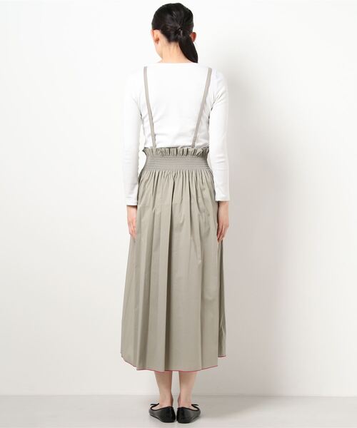 Q（キュー）の「ウエストマークサスペスカート（スカート・レディース・アイボリー/ライトグレー・MEDIUM）」の4枚目の写真