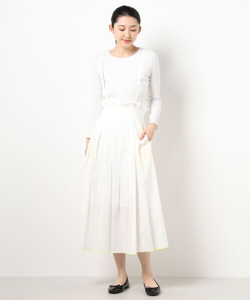 Q（キュー）の「ウエストマークサスペスカート（スカート・レディース・アイボリー/ライトグレー・MEDIUM）」の5枚目の写真