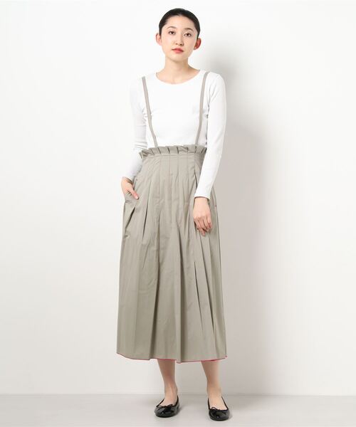 Q（キュー）の「ウエストマークサスペスカート（スカート・レディース・アイボリー/ライトグレー・MEDIUM）」の6枚目の写真