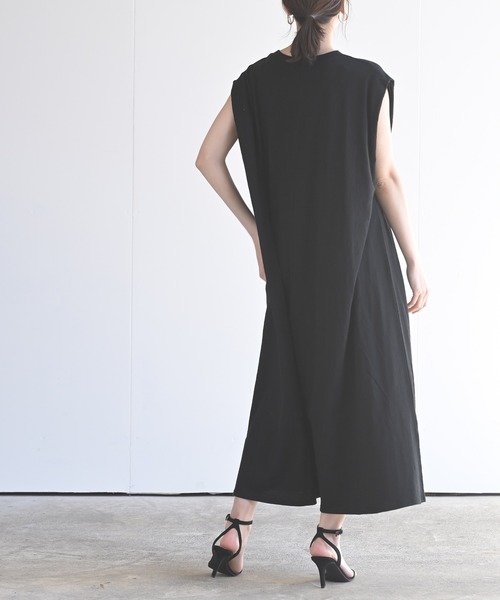 rps(アールピーエス)の「タックフレンチスリーブマキシワンピース(ワンピース・レディース・チャコールグレー/ブラック/モカ・M)」の6枚目の写真