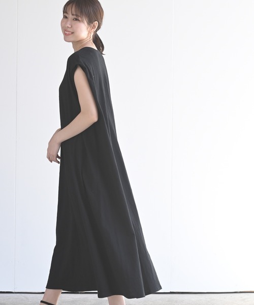 rps(アールピーエス)の「タックフレンチスリーブマキシワンピース(ワンピース・レディース・チャコールグレー/ブラック/モカ・M)」の7枚目の写真