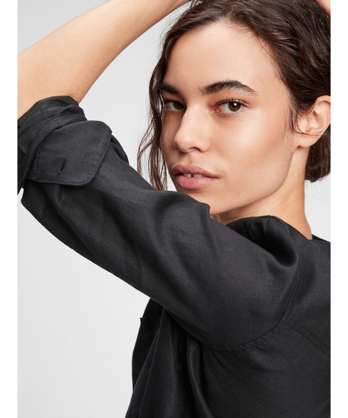 GAP（ギャップ）の「リネンポップオーバーシャツ（シャツ/ブラウス・レディース・ライトグリーン/ブラック/ホワイト・S/XS/M/L/XXS）」の15枚目の写真