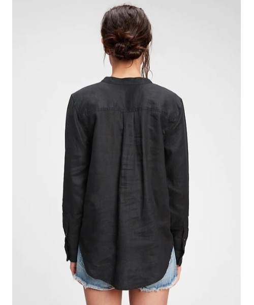 GAP（ギャップ）の「リネンポップオーバーシャツ（シャツ/ブラウス・レディース・ライトグリーン/ブラック/ホワイト・S/XS/M/L/XXS）」の4枚目の写真