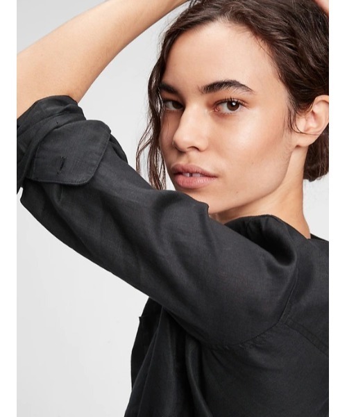GAP（ギャップ）の「リネンポップオーバーシャツ（シャツ/ブラウス・レディース・ライトグリーン/ブラック/ホワイト・S/XS/M/L/XXS）」の5枚目の写真