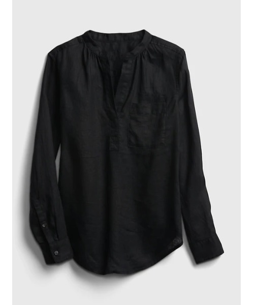 GAP（ギャップ）の「リネンポップオーバーシャツ（シャツ/ブラウス・レディース・ライトグリーン/ブラック/ホワイト・S/XS/M/L/XXS）」の6枚目の写真