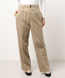 リネン混ストレートパンツ