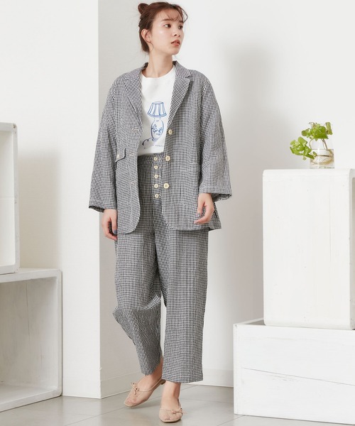 POU DOU DOU(プードゥドゥ)の「コットンブレンドテーラードジャケット(ブルゾン・レディース・ブラック/ブラウン/キナリ・3)」の4枚目の写真